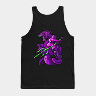 Poseidon with Trident and Dragon Tank Top